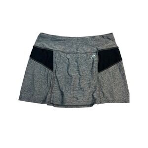Womens Skort Skirt‎ size S Gray Black Mini Pleated Tennis Golf Short Head Lined